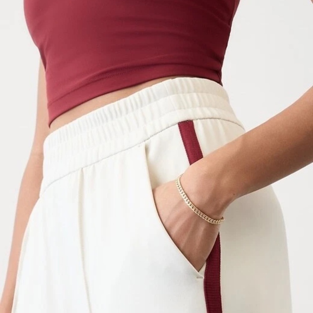🌼ATHLETA🌼 Finish Line Track Pants with Burgundy Stripes, Size L - Picture 11 of 11